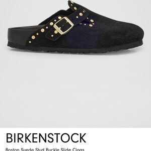 Birkenstock Black Rivot  Stud Buckle Slide Clogs